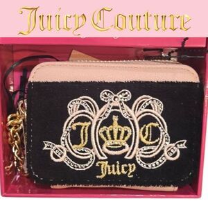 Juicy Couture Lover's Club Square Zip CC Wallet- Liquorice